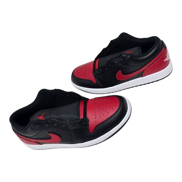 Nike Air Jordan 1 Low Bred Twist Black Red White 553558-067 Size 12 Brand New - Picture 4 of 8
